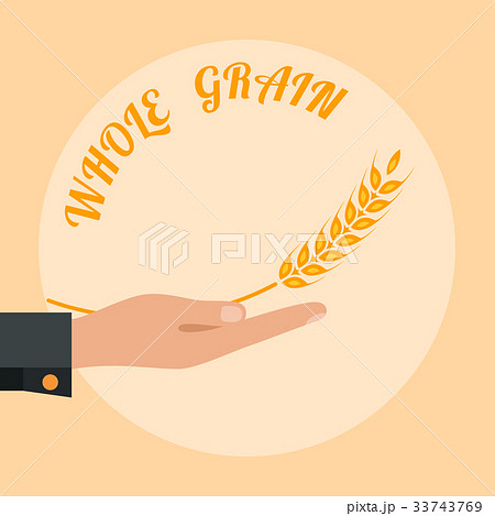Open palm with wheat. 33743769