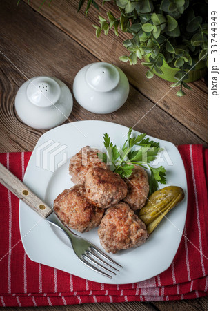 Meatball with parsley. Meatball with parsley. 33744949