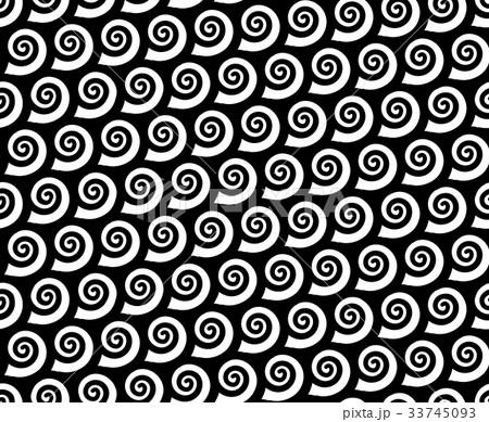 Seamless Spiral snail shell pattern, vector 33745093
