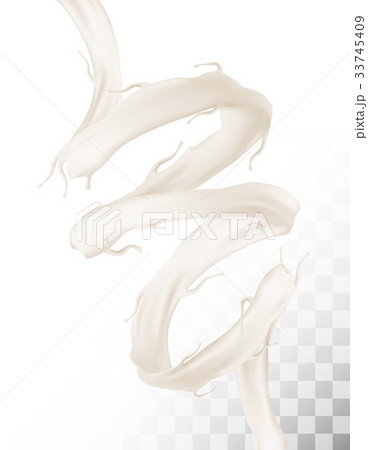 Splash of milk and on transparent background. Splash of milk and on transparent background. 33745409