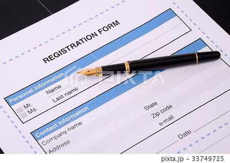 Blank registration form. 33749725