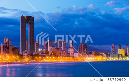benidorm cityscape night benidorm cityscape night 33750940