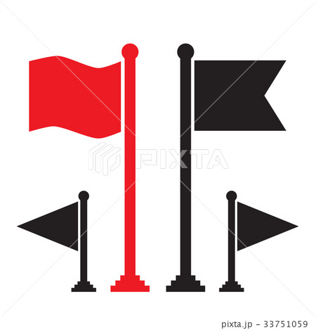 Red Flag and Black Flag Icon Red Flag and Black Flag Icon 33751059