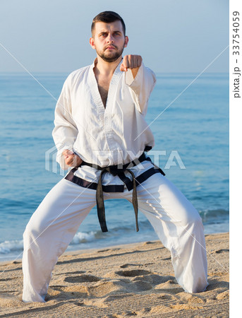 guy demonstrates karate poses guy demonstrates karate poses 33754059