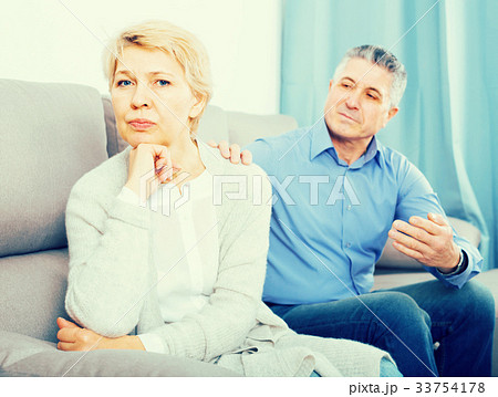 resentful mature couple quarreling at home with each other 33754178