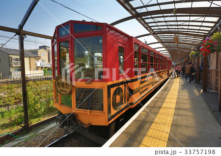 Old train at Kameoka Torokko Station in Kyoto. 33757198