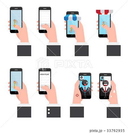 Illustration set communication on mobile. Illustration set communication on mobile. 33762935