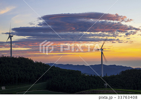 江原道 夕焼け タービン 33763408