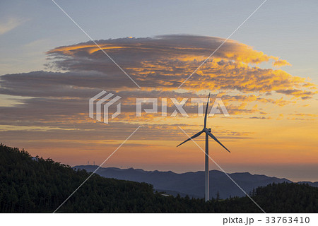 江原道 夕焼け タービン 33763410