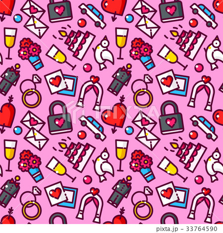 Wedding seamless pattern vector illustration 33764590