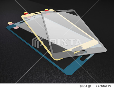 3d Illustration of blue, yellow and gray 33766849