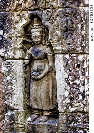 Bas relief ancient temple near Siem Reap Cambodia 33768158