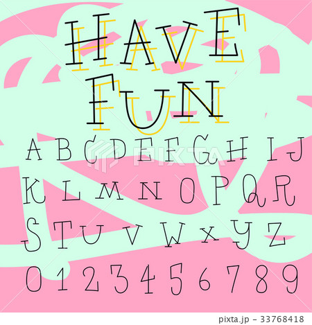 hand drawn doodle font set hand drawn doodle font set 33768418
