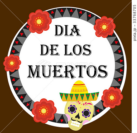 Day of the dead Mexican holiday greeting card 33768705