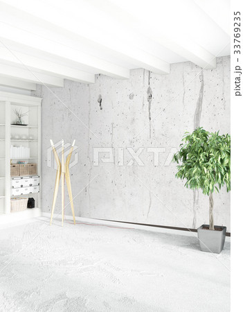 Modern loft interior bedroom or living room with 33769235