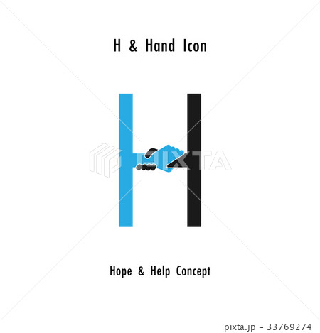 Creative H- alphabet icon abstract and hands icon  33769274