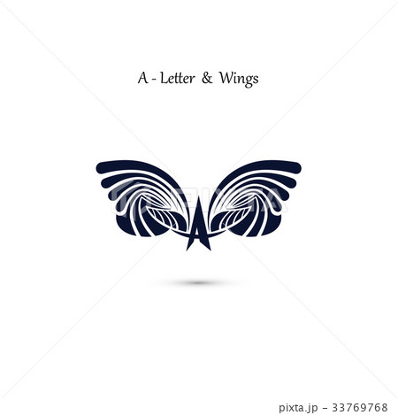 A-letter sign and angel wings.Monogram wing vector 33769768