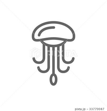 Simple jellyfish line icon. Symbol and sign vector 33770087