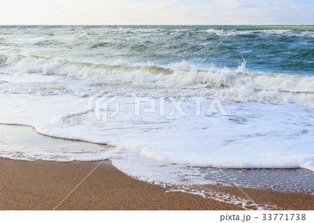 Beach landscape in clear weather Beach landscape in clear weather 33771738