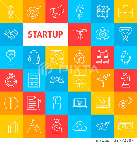 Vector Line Startup Iconsのイラスト素材 [33772587] - PIXTA