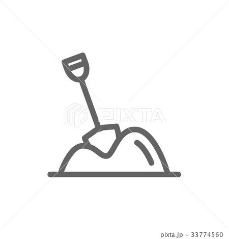 Simple pile of sand line icon. Symbol and sign 33774560