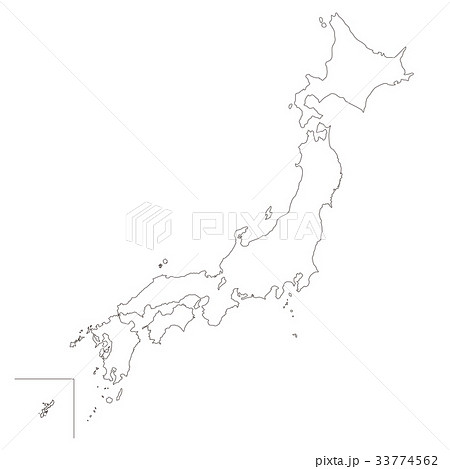 日本地図 白地図のイラスト素材