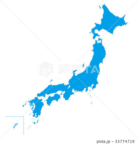 日本地図 白地図のイラスト素材