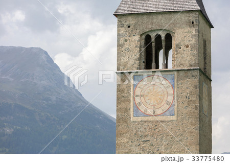Submerged tower of reschensee church  33775480