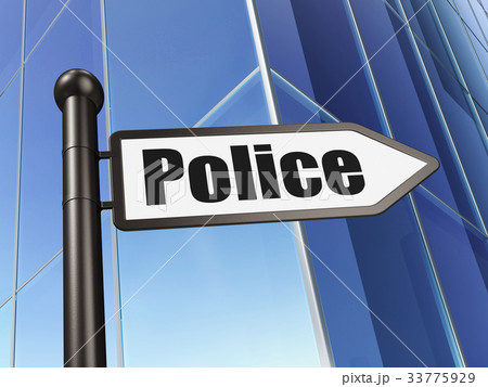 Law concept: sign Police on Building background Law concept: sign Police on Building background 33775929