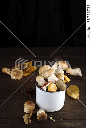 Cup with autumn mushrooms Cup with autumn mushrooms 33776738