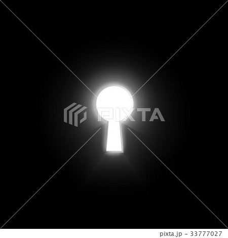 Glow keyhole on dark wall with light and shiny 33777027
