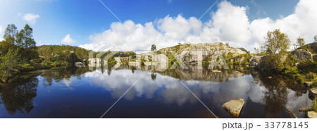 Panoramic view of lake 33778145