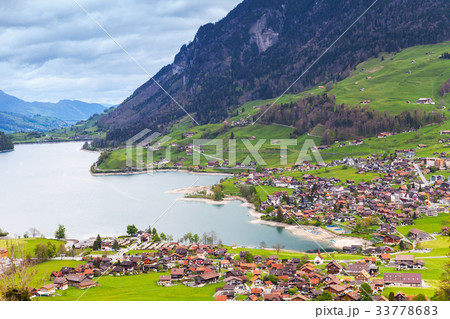 Rural Swiss landscape. Lungern lake 33778683