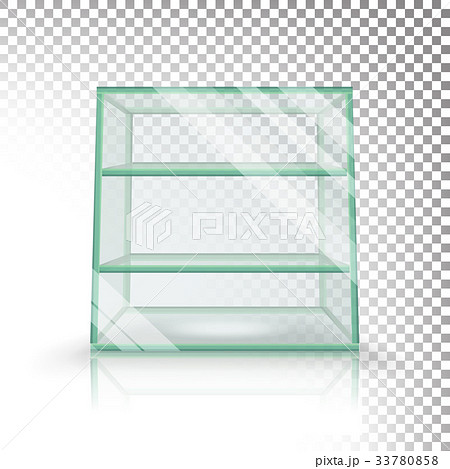 Empty Transparent Glass Box Cube Vector. 3D 33780858