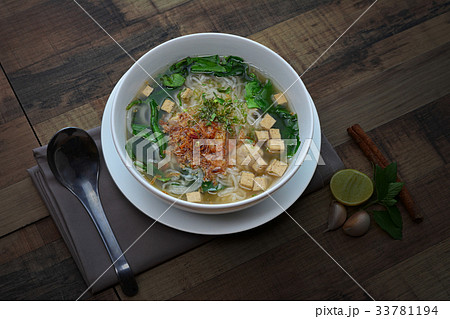 Vietnamese noodle pork sausage soup 33781194