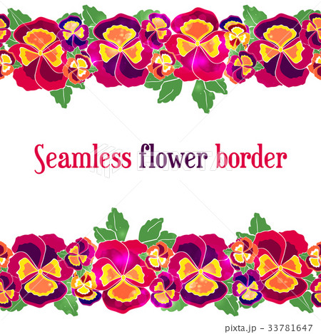 Vector seamless floral border. Design for wedding 33781647
