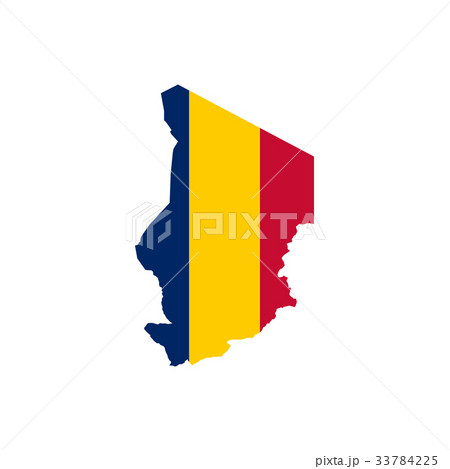 Chad flag and map
