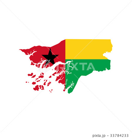 Guinea-Bissau map and flag