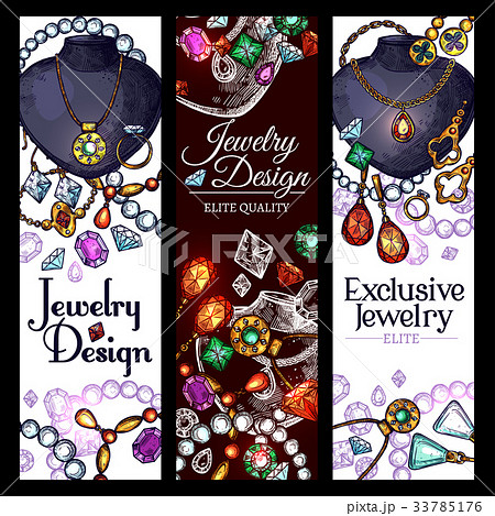 Vector banners of jewelry fashion accessories 33785176