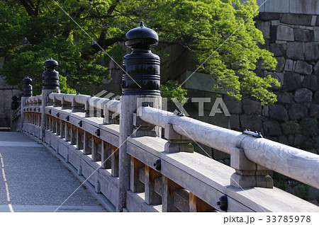 大阪城 欄干橋の写真素材