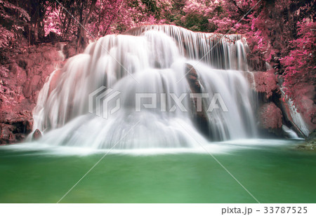 Deep forest Waterfall in Thailand 33787525