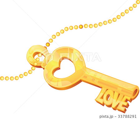 Golden Love key with stylized cuts Golden Love key with stylized cuts 33788291