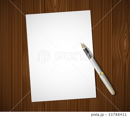 White sheet on a wooden table 33788411