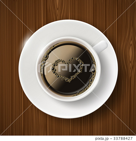 cup of coffee and heart of the bubbles 33788427