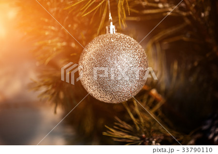 Christmas fir-tree, bow and glass painted toy for 33790110
