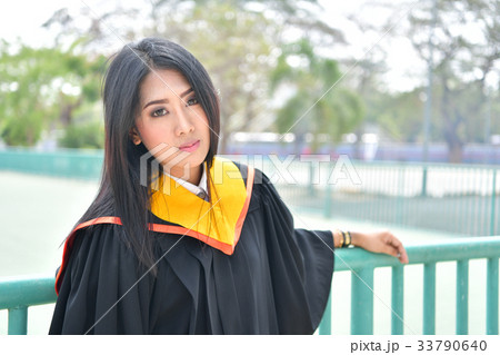 Asian cute women portrait graduation. 33790640