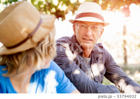 Father and son in vineyard 33794032