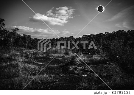 Scientific natural phenomenon. Total solar eclipse 33795152