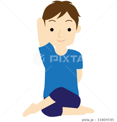 ヨガポーズ ゴームカアーサナ(牛面のポーズ)イラスト ヨガポーズ ゴームカアーサナ(牛面のポーズ)イラスト 33804595