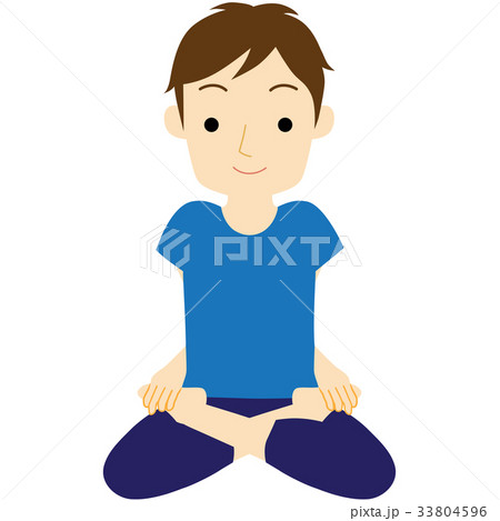 ヨガポーズ パドマアーサナ(蓮華座)イラスト ヨガポーズ パドマアーサナ(蓮華座)イラスト 33804596